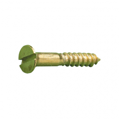 TimberMate Screw Brass 3/8x2 Slot Csk Hd Single Bx 200