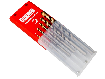 Dormer Drill Set 5pc DIN338 Plastic Case Bright/TiN Per 1