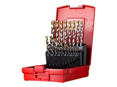 Dormer Drill Set 19pc DIN338 Metal Case Bright/TiN Per 1