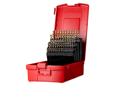 Dormer Drill Set 51pc DIN338 Metal Case Bright/TiN Per 1