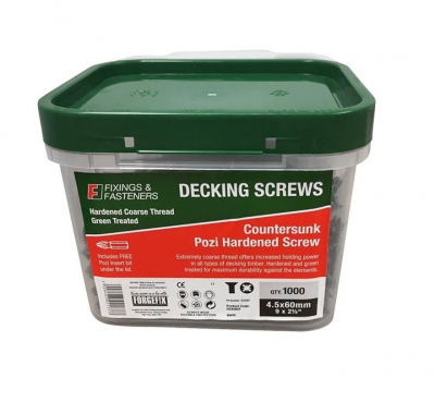 Decking Screw Green   4.5x75mm Tub 1000