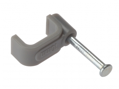 Flat Cable Clip          6.0mm Box 100                   Grey