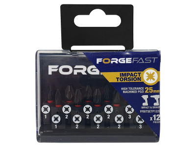 ForgeFast Impact Bit Set BP 12 piece Pozi 25mm