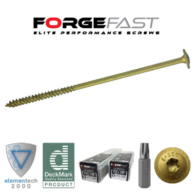 ForgeFast Const Screw  8.0x140 Per 35 2000h Tan     Torx Comp