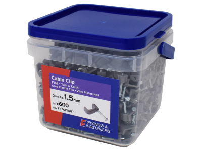 Flat Cable Clip          1.5mm Tub 600                   Grey