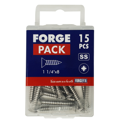 ForgePack Self Tapping Screw 30 per pack PZ CSK A2   3/4"x8