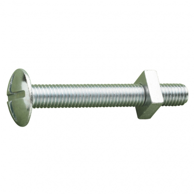 MetalMate Roof Bolt BZP M5x16 c/w Square Nut Bx 50