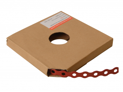 Perf.Banding Galv 12mmx0.8x10M Per Roll        Wavey Type Red