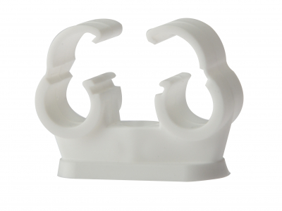 Pipe Clip Double Cliplock 22mm Box 50                    P104