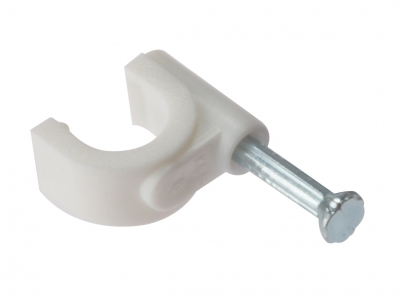 Round Cable Clip         4-5mm Box 200                  White