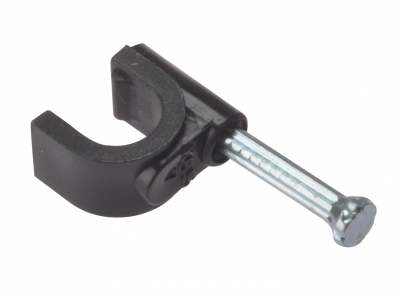 Round Cable Clip         6-7mm Box 100                  Black