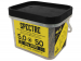 Spectre Woodscrew 5.0x50mm Tub 1500 Yellow Zinc & x4 bits