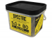 Spectre Woodscrew 5.0x80mm Tub 1050 Yellow Zinc & x4 bits